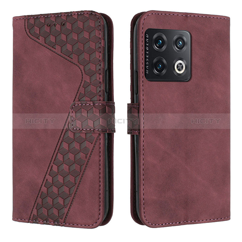 Handytasche Stand Schutzhülle Flip Leder Hülle H04X für OnePlus 10T 5G Rot Plus