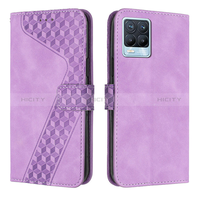 Handytasche Stand Schutzhülle Flip Leder Hülle H04X für Realme 8 4G Violett Plus