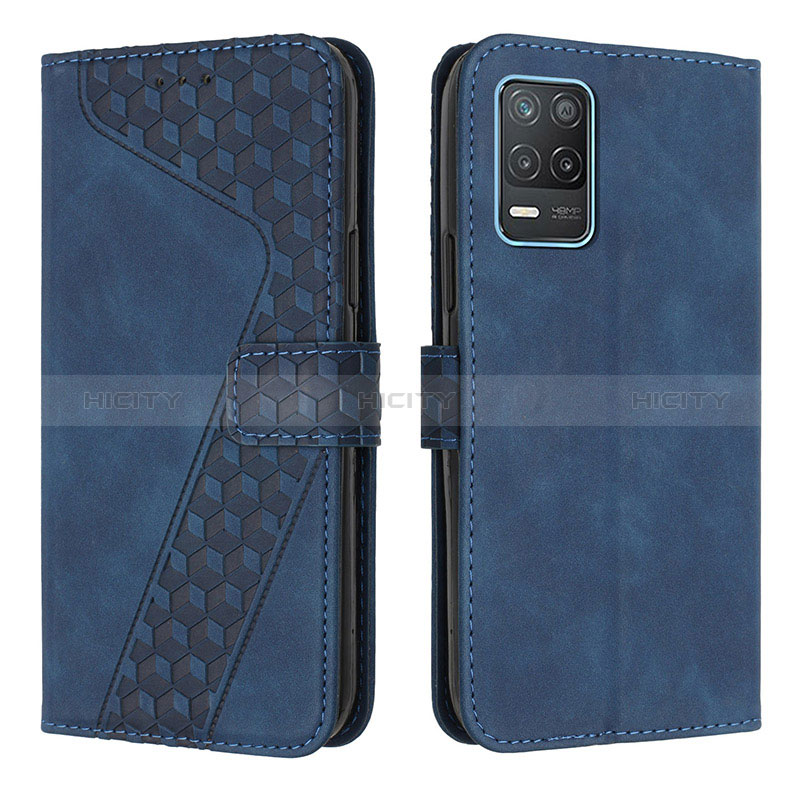 Handytasche Stand Schutzhülle Flip Leder Hülle H04X für Realme 8s 5G Blau Plus