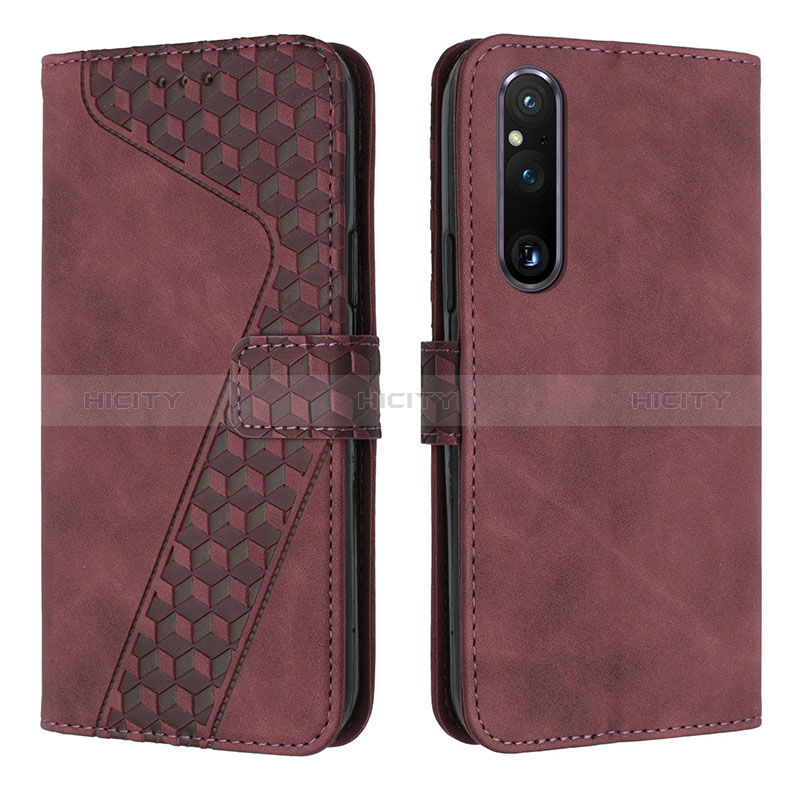 Handytasche Stand Schutzhülle Flip Leder Hülle H04X für Sony Xperia 1 V Rot