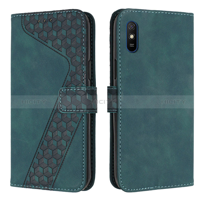 Handytasche Stand Schutzhülle Flip Leder Hülle H04X für Xiaomi Redmi 9AT Grün