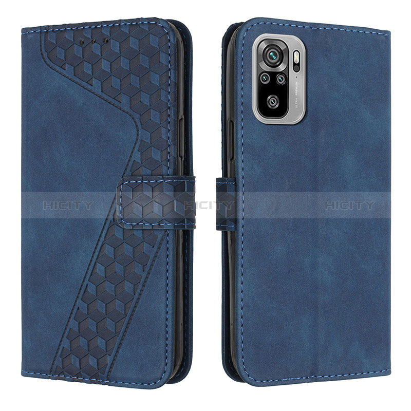 Handytasche Stand Schutzhülle Flip Leder Hülle H04X für Xiaomi Redmi Note 10 4G Blau