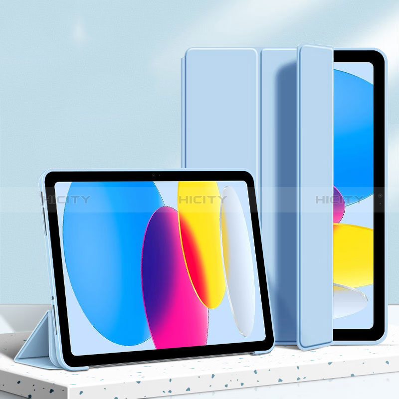 Handytasche Stand Schutzhülle Flip Leder Hülle H05 für Apple iPad Air 5 10.9 (2022) Blau Plus