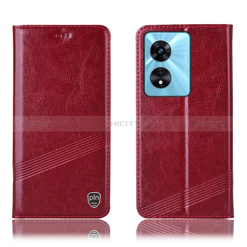 Handytasche Stand Schutzhülle Flip Leder Hülle H05P für Oppo A78 4G Rot