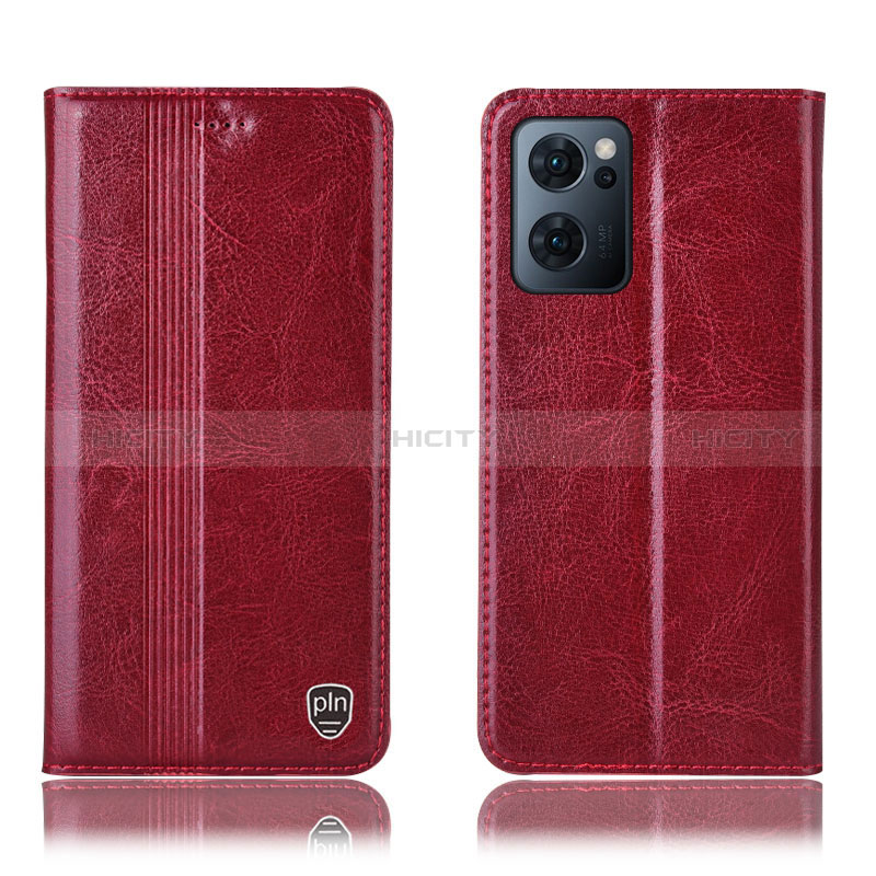 Handytasche Stand Schutzhülle Flip Leder Hülle H05P für Oppo Find X5 Lite 5G Rot Plus