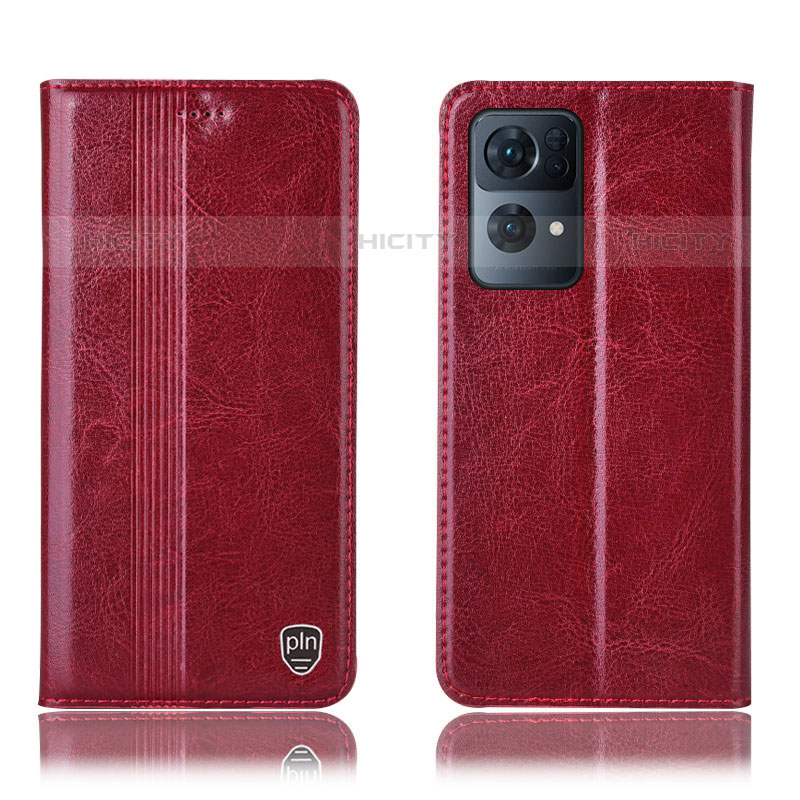 Handytasche Stand Schutzhülle Flip Leder Hülle H05P für Oppo Reno7 Pro 5G Rot