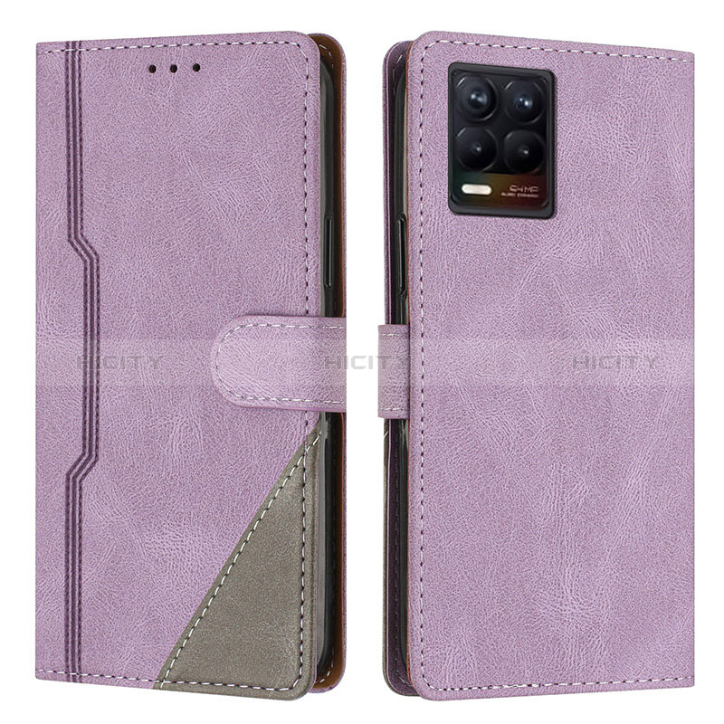 Handytasche Stand Schutzhülle Flip Leder Hülle H05X für Realme 8 4G Violett