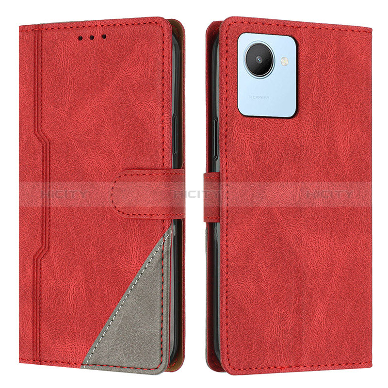 Handytasche Stand Schutzhülle Flip Leder Hülle H05X für Realme C30 Rot