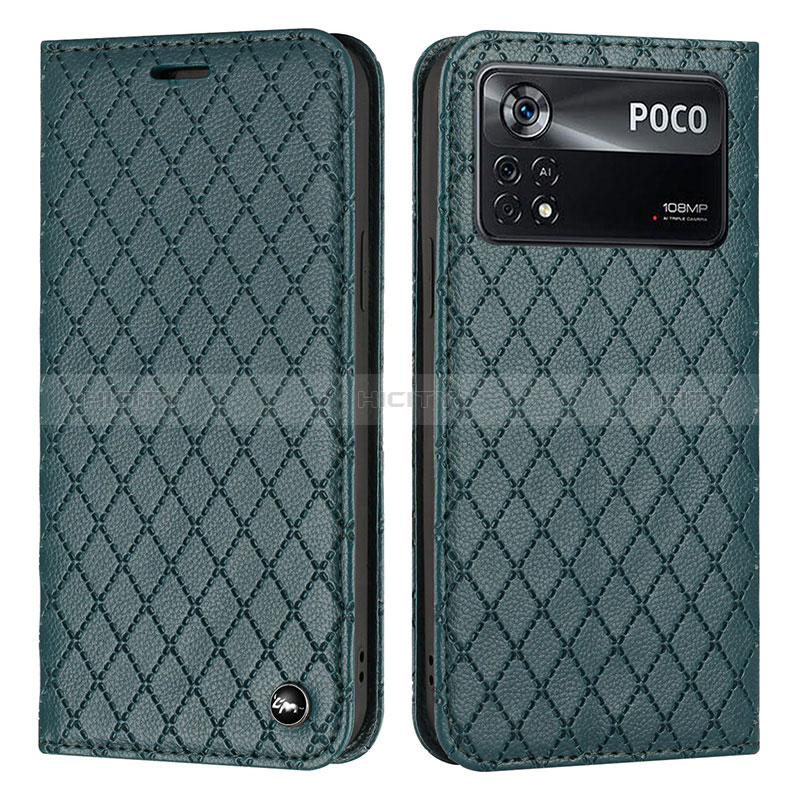 Handytasche Stand Schutzhülle Flip Leder Hülle H05X für Xiaomi Poco X4 Pro 5G Grün