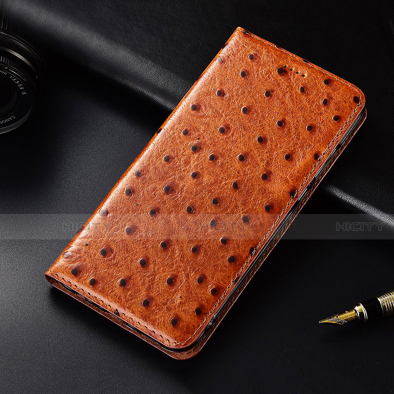 Handytasche Stand Schutzhülle Flip Leder Hülle H06 für Apple iPhone 14 Orange