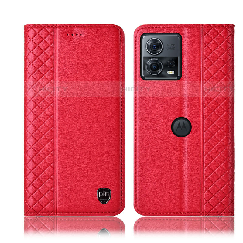 Handytasche Stand Schutzhülle Flip Leder Hülle H06P für Motorola Moto Edge S30 Pro 5G Rot Plus