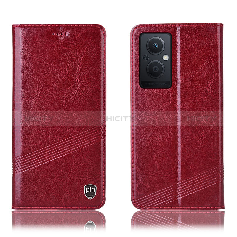 Handytasche Stand Schutzhülle Flip Leder Hülle H06P für Oppo A96 5G Rot