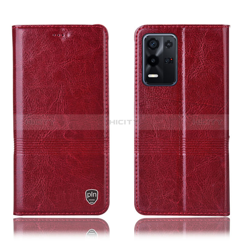 Handytasche Stand Schutzhülle Flip Leder Hülle H06P für Oppo K9X 5G Rot