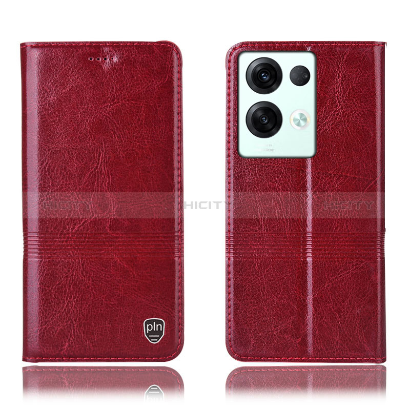 Handytasche Stand Schutzhülle Flip Leder Hülle H06P für Oppo Reno9 Pro+ Plus 5G Rot