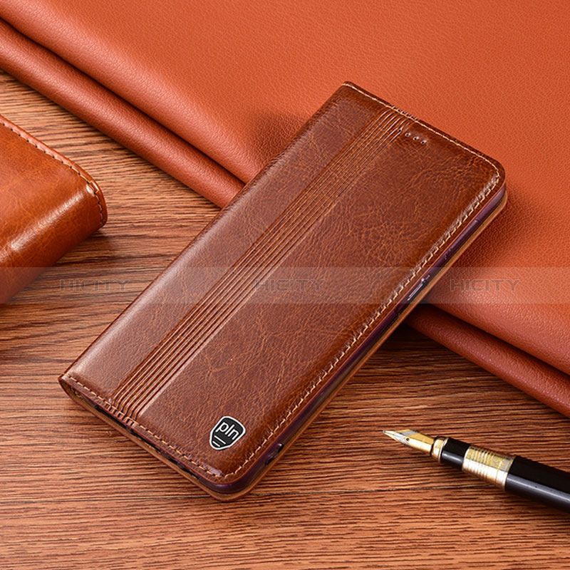 Handytasche Stand Schutzhülle Flip Leder Hülle H06P für Xiaomi Redmi Note 11 4G (2021) Hellbraun