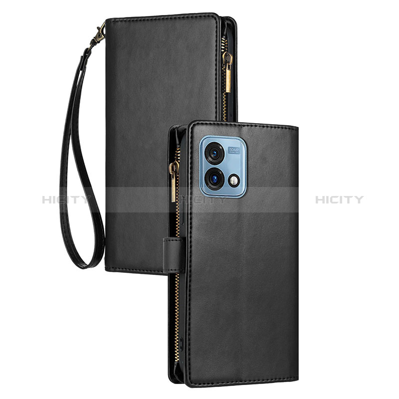 Handytasche Stand Schutzhülle Flip Leder Hülle H06X für Motorola Moto G Stylus (2023) 4G Schwarz Plus