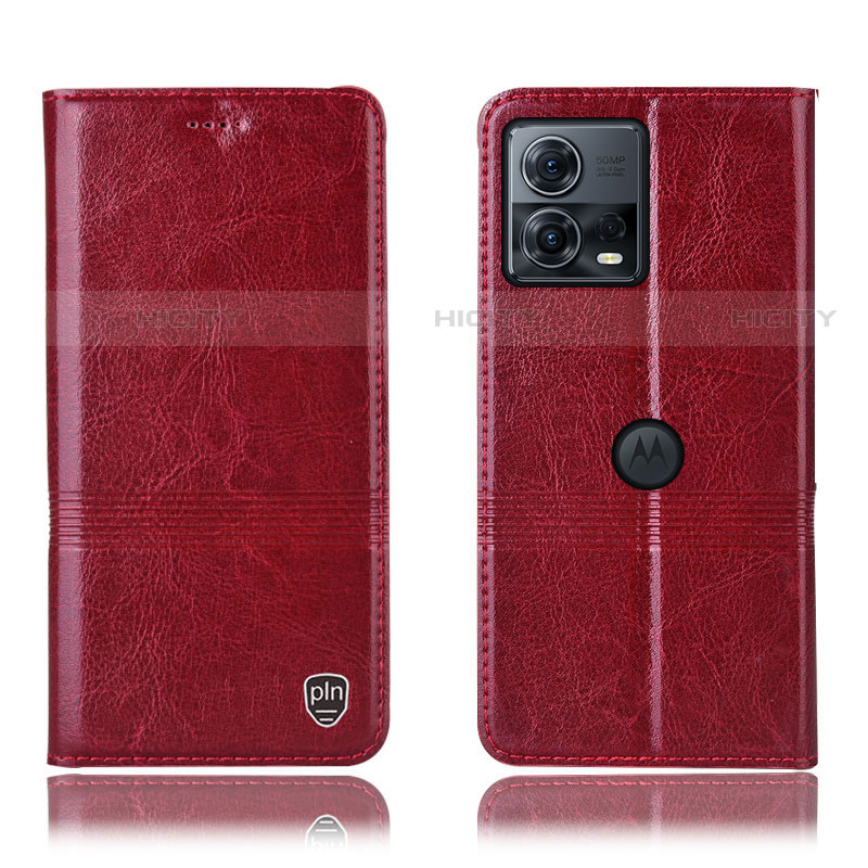 Handytasche Stand Schutzhülle Flip Leder Hülle H07P für Motorola Moto Edge 30 Fusion 5G Rot Plus