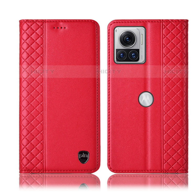 Handytasche Stand Schutzhülle Flip Leder Hülle H07P für Motorola Moto Edge 30 Ultra 5G Rot