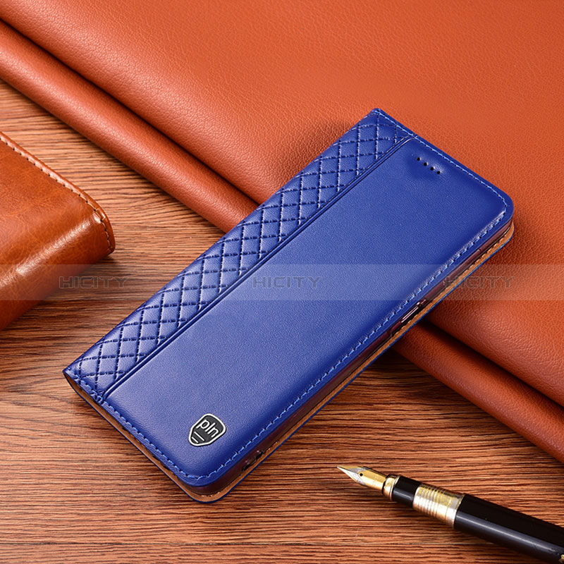 Handytasche Stand Schutzhülle Flip Leder Hülle H07P für Motorola Moto G14 Blau