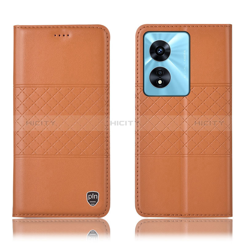 Handytasche Stand Schutzhülle Flip Leder Hülle H07P für Oppo A38 Orange