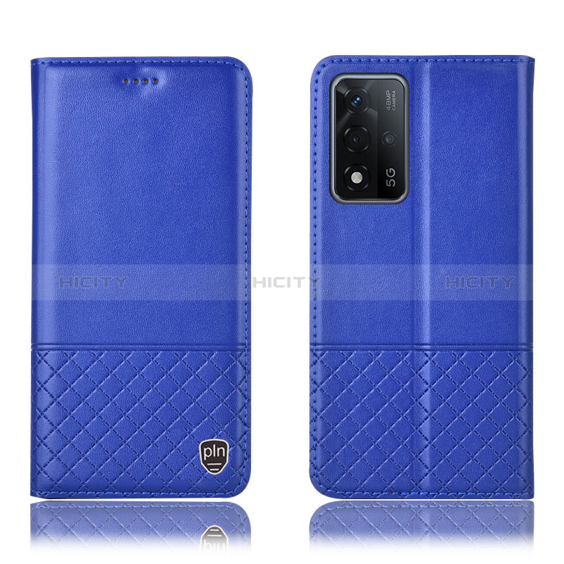 Handytasche Stand Schutzhülle Flip Leder Hülle H07P für Oppo A93s 5G Blau