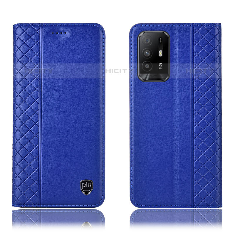 Handytasche Stand Schutzhülle Flip Leder Hülle H07P für Oppo A95 5G Blau