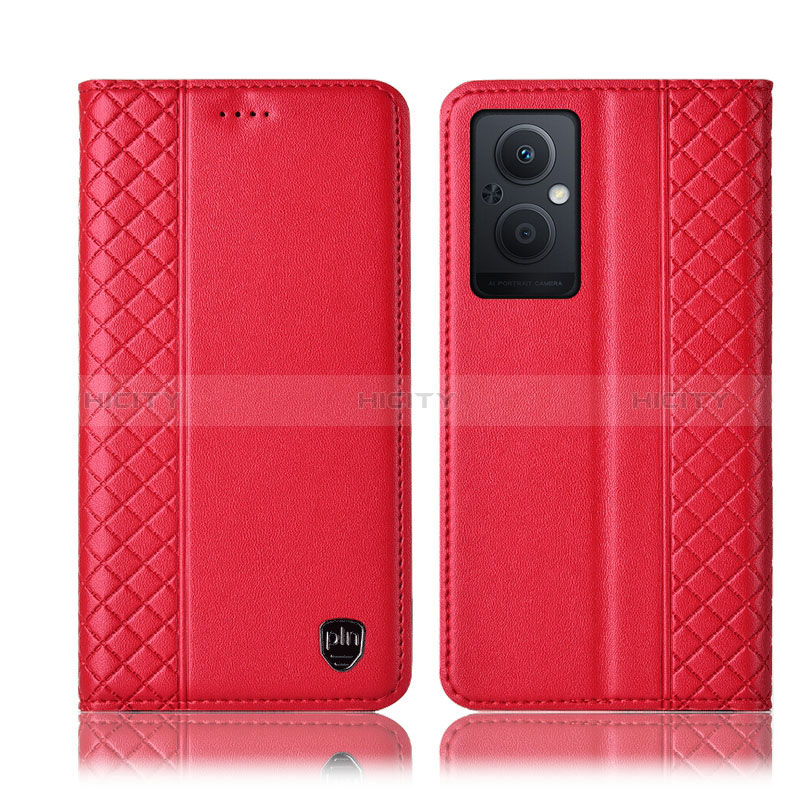 Handytasche Stand Schutzhülle Flip Leder Hülle H07P für Oppo A96 5G Rot