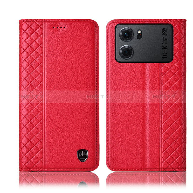 Handytasche Stand Schutzhülle Flip Leder Hülle H07P für Oppo K10 5G Rot Plus