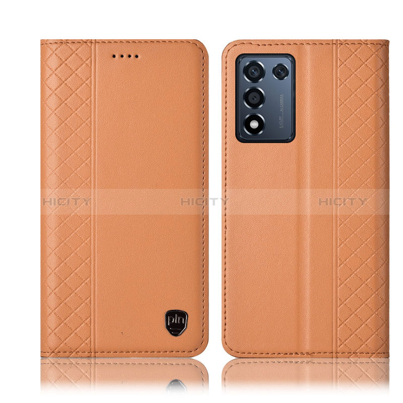 Handytasche Stand Schutzhülle Flip Leder Hülle H07P für Oppo K9S 5G Orange