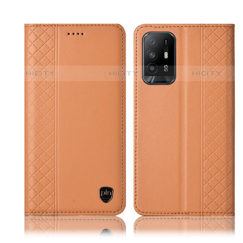 Handytasche Stand Schutzhülle Flip Leder Hülle H07P für Oppo Reno5 Z 5G Orange Plus