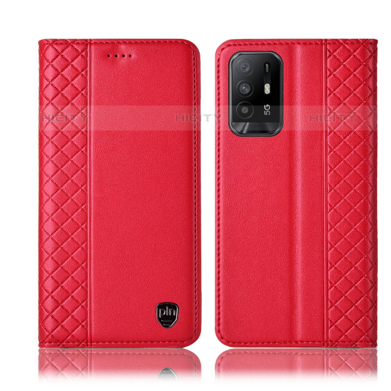 Handytasche Stand Schutzhülle Flip Leder Hülle H07P für Oppo Reno5 Z 5G Rot