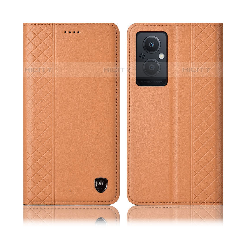 Handytasche Stand Schutzhülle Flip Leder Hülle H07P für Oppo Reno7 Z 5G Orange Plus