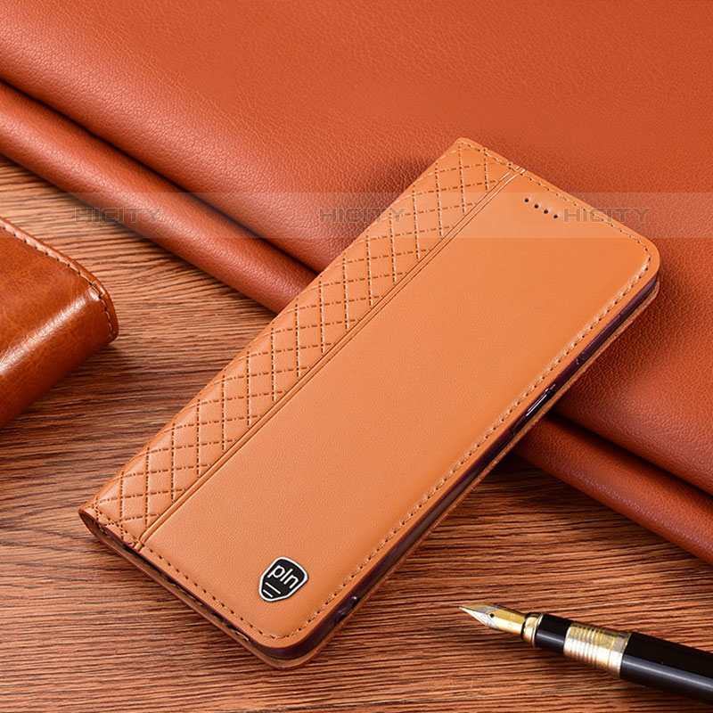 Handytasche Stand Schutzhülle Flip Leder Hülle H07P für Samsung Galaxy M02s Orange