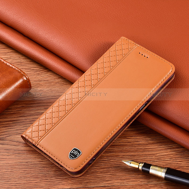 Handytasche Stand Schutzhülle Flip Leder Hülle H07P für Samsung Galaxy M12 Orange