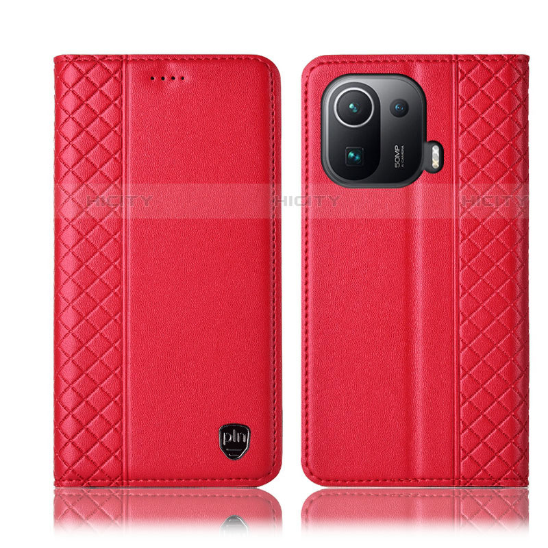 Handytasche Stand Schutzhülle Flip Leder Hülle H07P für Xiaomi Mi 11 Pro 5G Rot