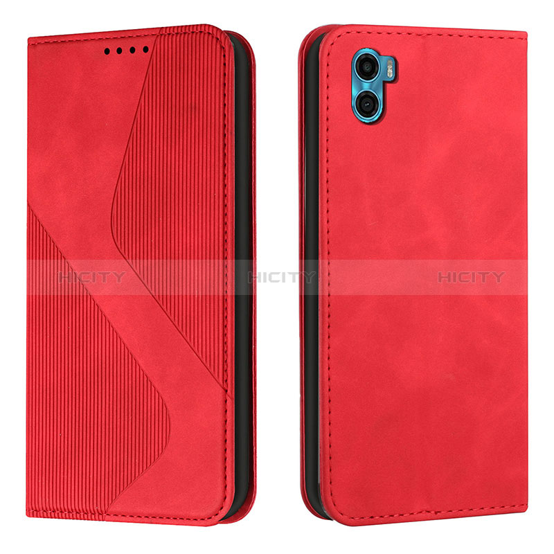 Handytasche Stand Schutzhülle Flip Leder Hülle H07X für Motorola Moto E32 India Rot