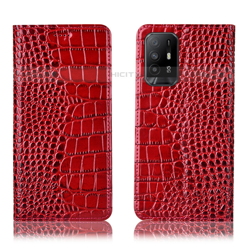 Handytasche Stand Schutzhülle Flip Leder Hülle H08P für Oppo F19 Pro+ Plus 5G Rot