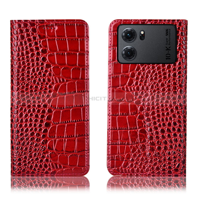 Handytasche Stand Schutzhülle Flip Leder Hülle H08P für Oppo K10 5G Rot Plus