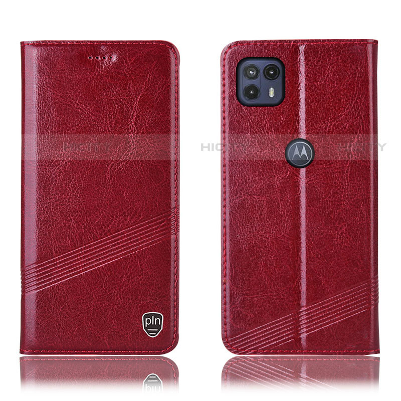 Handytasche Stand Schutzhülle Flip Leder Hülle H09P für Motorola Moto G50 5G Rot