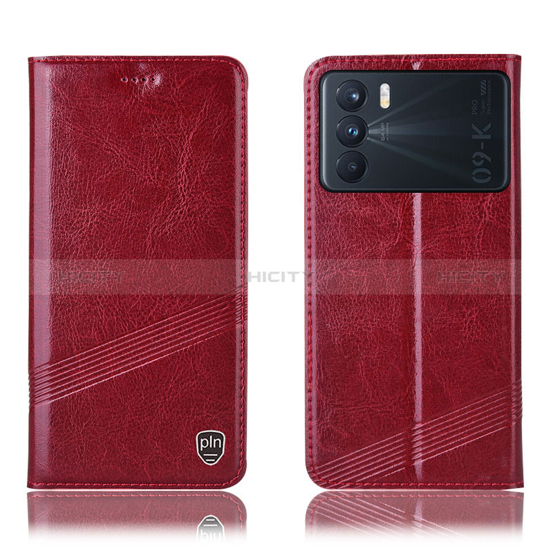 Handytasche Stand Schutzhülle Flip Leder Hülle H09P für Oppo K9 Pro 5G Rot