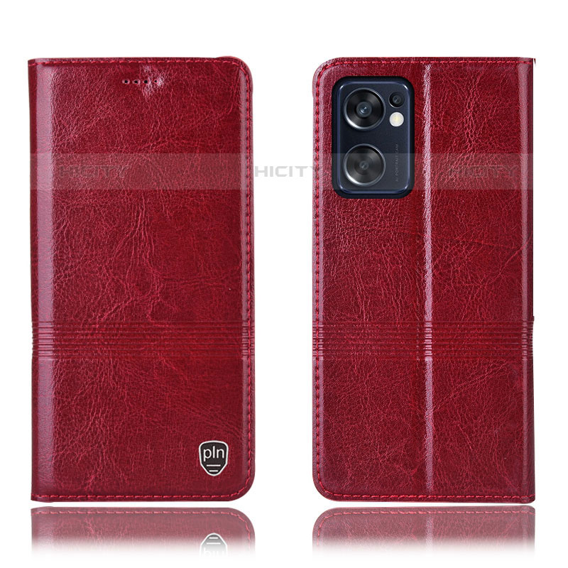 Handytasche Stand Schutzhülle Flip Leder Hülle H09P für Oppo Reno7 SE 5G Rot