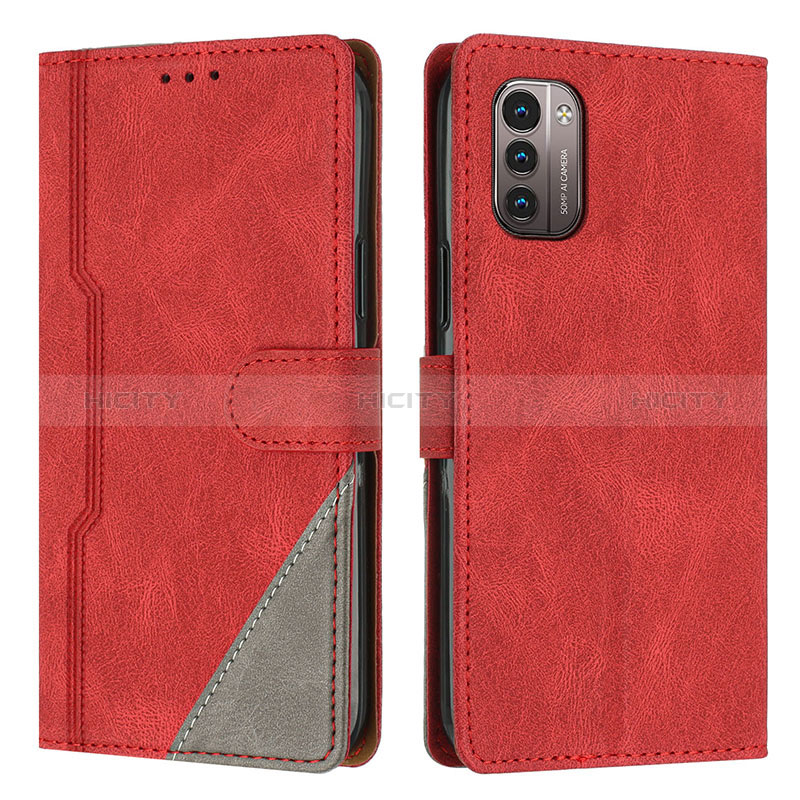 Handytasche Stand Schutzhülle Flip Leder Hülle H09X für Nokia G11 Rot Plus