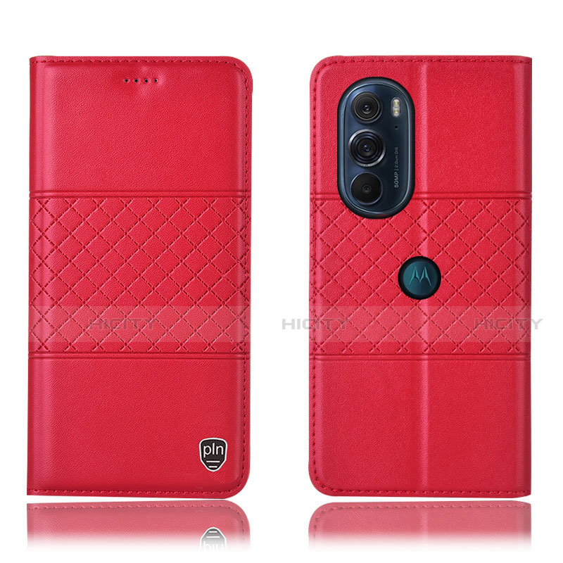 Handytasche Stand Schutzhülle Flip Leder Hülle H10P für Motorola Moto Edge 30 Pro 5G Rot