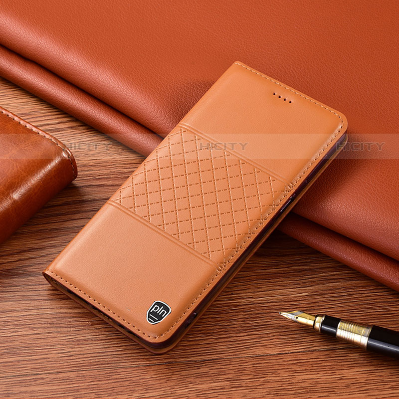 Handytasche Stand Schutzhülle Flip Leder Hülle H10P für Motorola Moto G Play (2023) Orange Plus