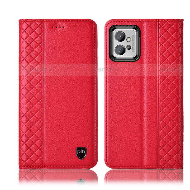 Handytasche Stand Schutzhülle Flip Leder Hülle H10P für Motorola Moto G32 Rot