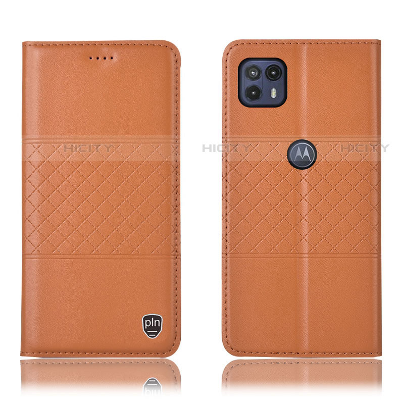 Handytasche Stand Schutzhülle Flip Leder Hülle H10P für Motorola Moto G50 5G Orange