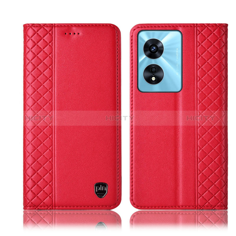 Handytasche Stand Schutzhülle Flip Leder Hülle H10P für Oppo A1 5G Rot