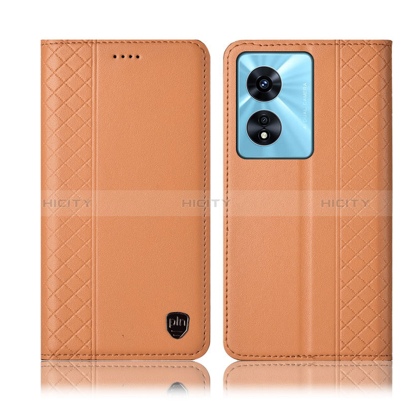 Handytasche Stand Schutzhülle Flip Leder Hülle H10P für Oppo A1x 5G Orange Plus