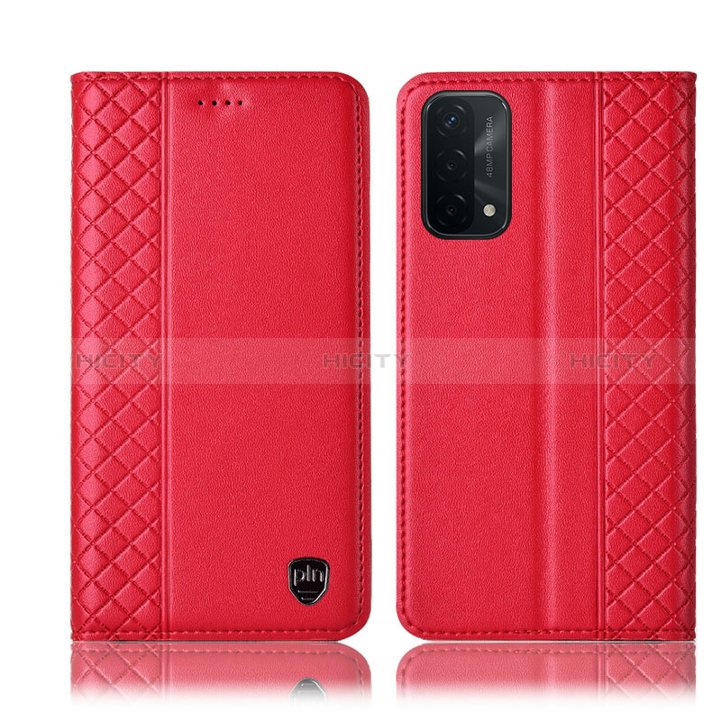 Handytasche Stand Schutzhülle Flip Leder Hülle H10P für Oppo A74 5G Rot