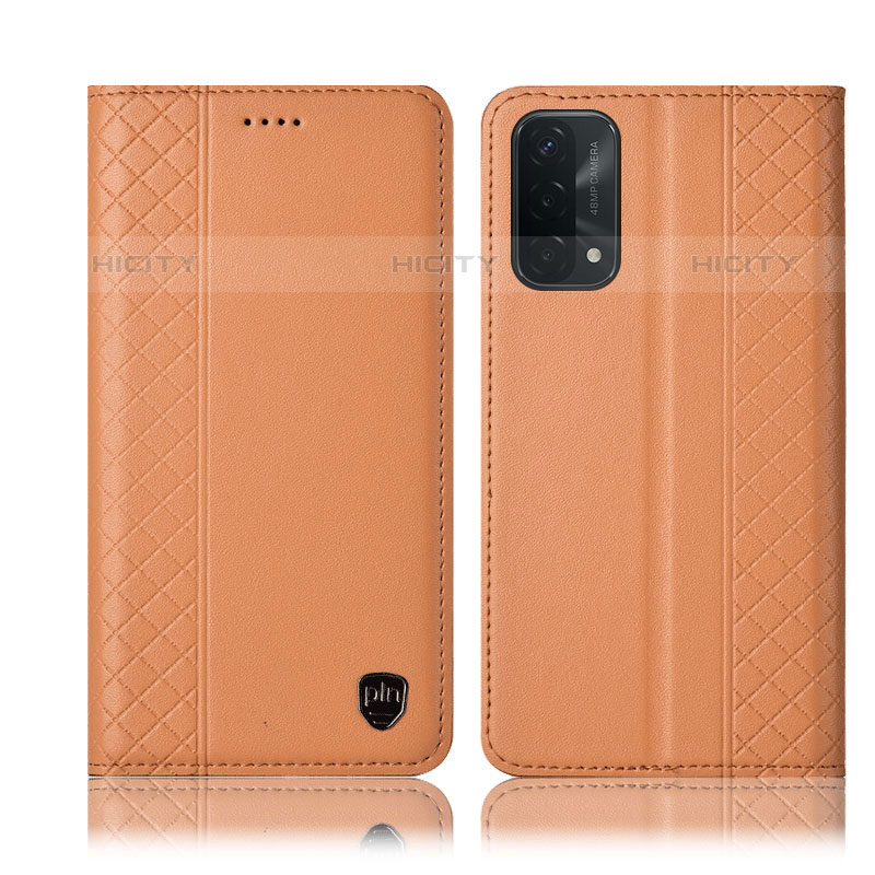 Handytasche Stand Schutzhülle Flip Leder Hülle H10P für Oppo A93 5G Orange